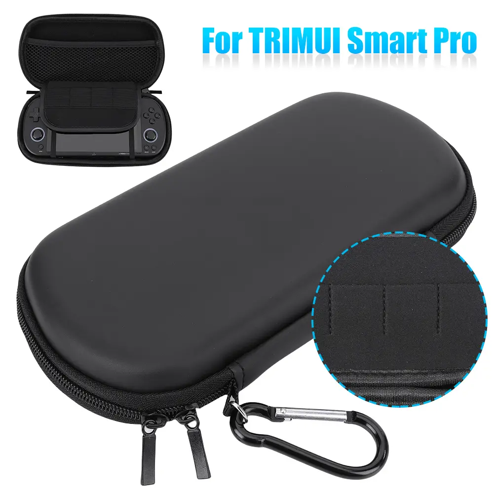 Handheld Game Console Case with Tempered Glass Film Portable Hard Travel EVA Case Waterproof Shockproof for Trimui Smart Pro