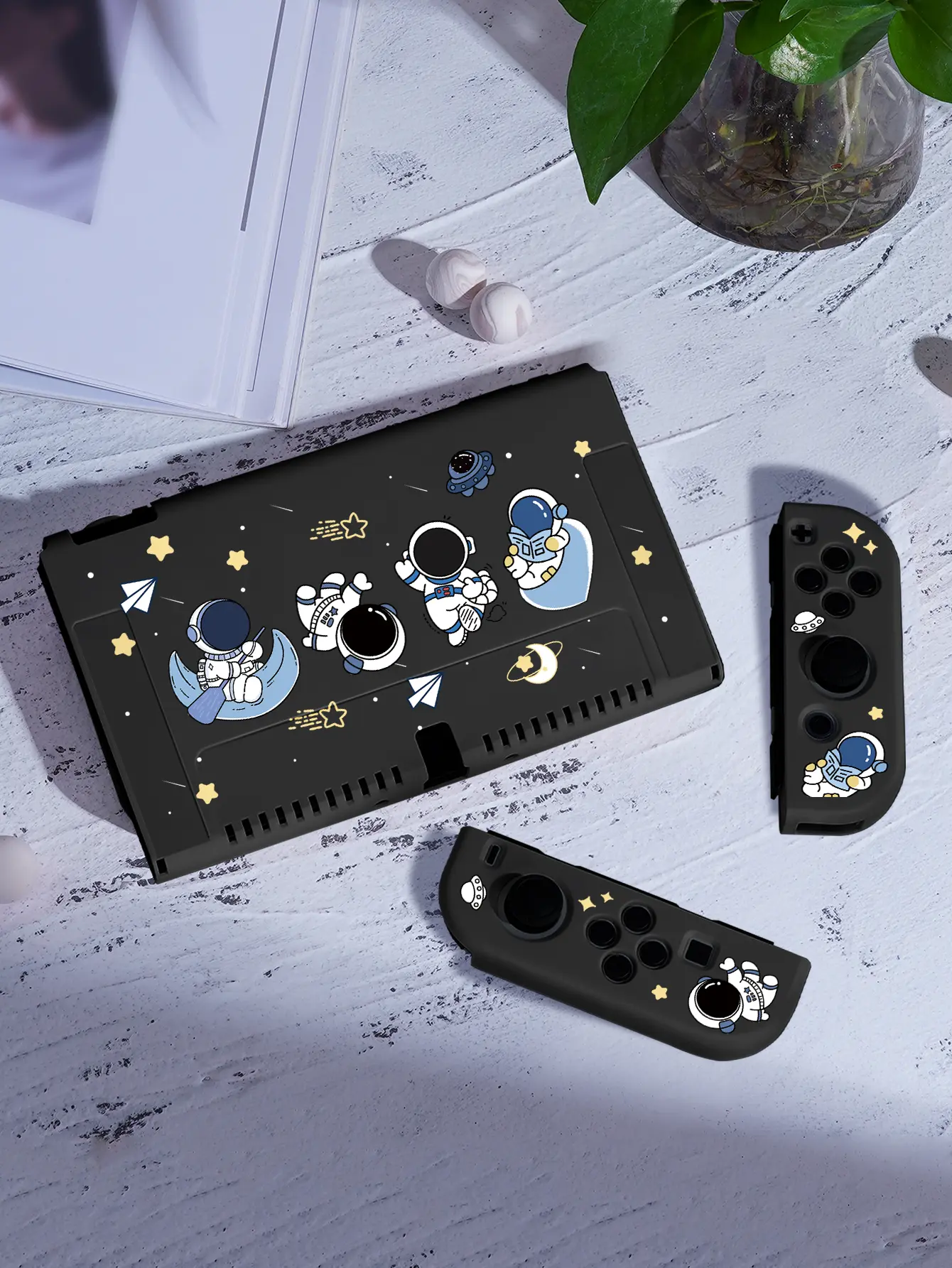 Astronaut Case for Nintendo Switch OLED, NS Game Accessories,Handheld Separable Shell for NS Joycon, Switch Cover