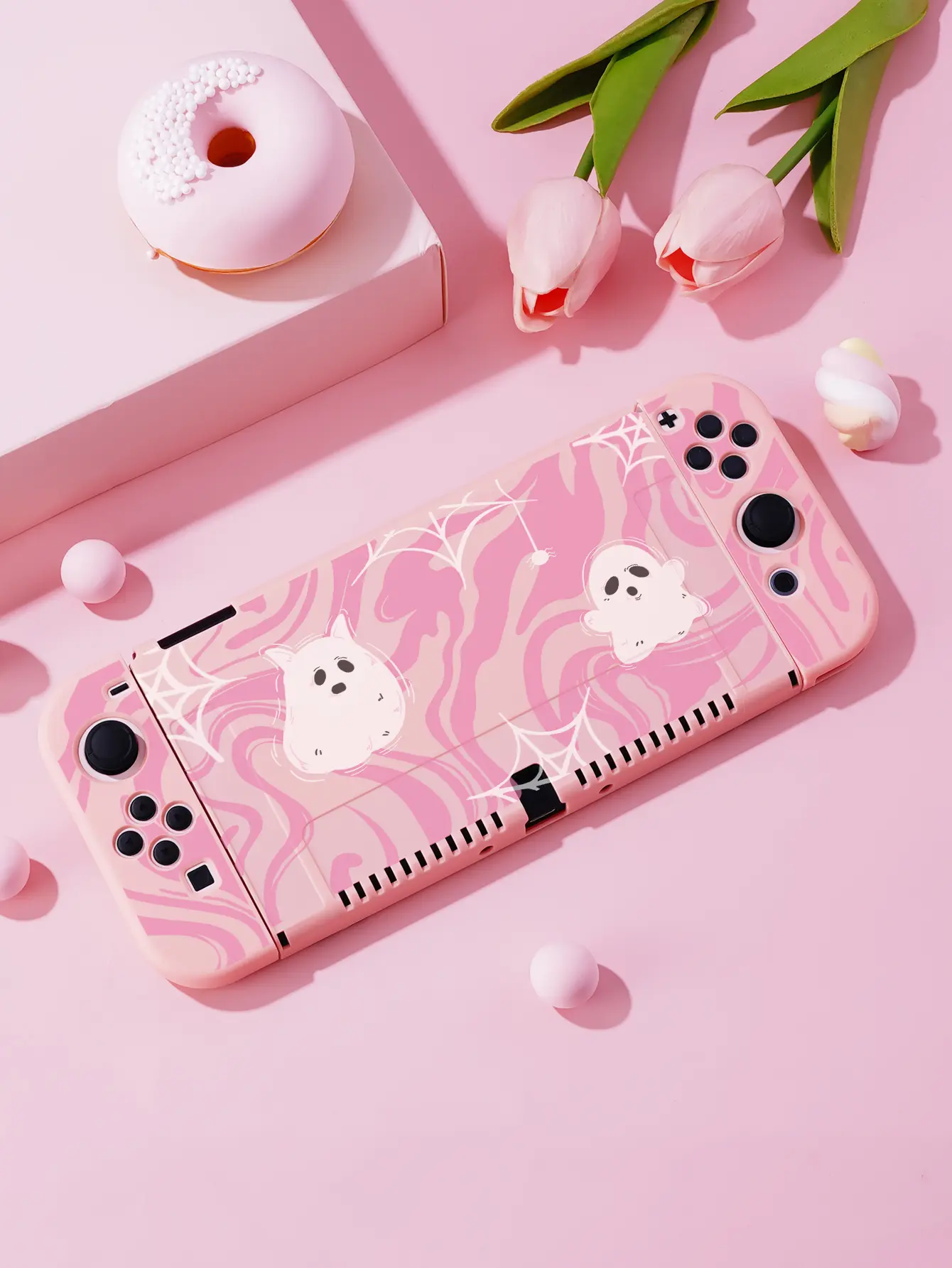 Ghost Protector Case for Nintendo Switch OLED, NS Game Accessories,Handheld Separable Shell for NS Joycon, Switch Oled Cove