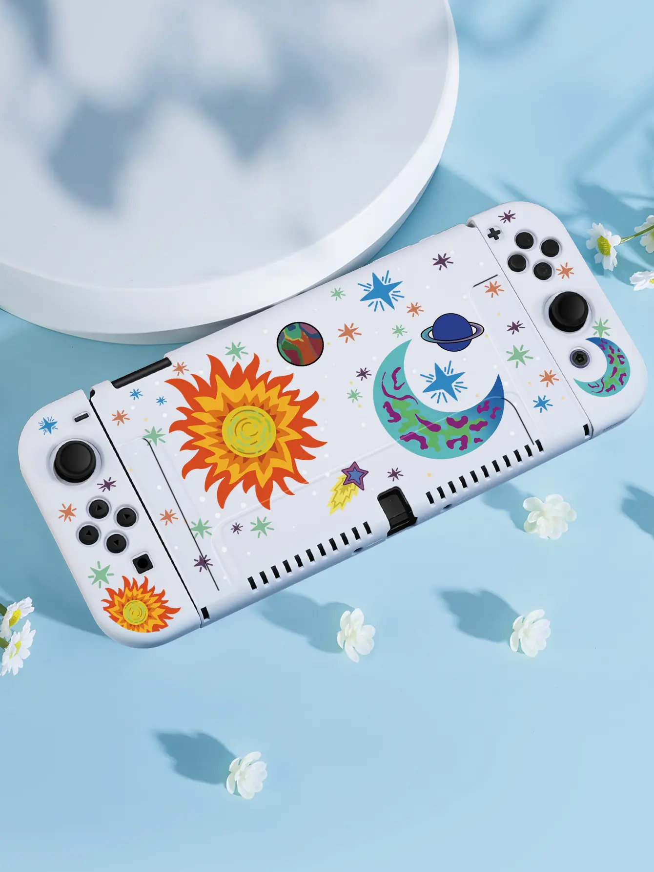 Galaxy Case for Nintendo Switch OLED, NS Game Accessories,Handheld Separable Shell for NS Joycon, Switch Cover