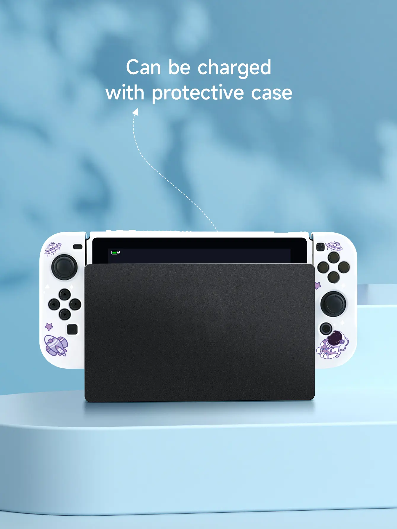 Astronaut Case for Nintendo Switch OLED, NS Game Accessories,Handheld Separable Shell for NS Joycon, Switch Cover