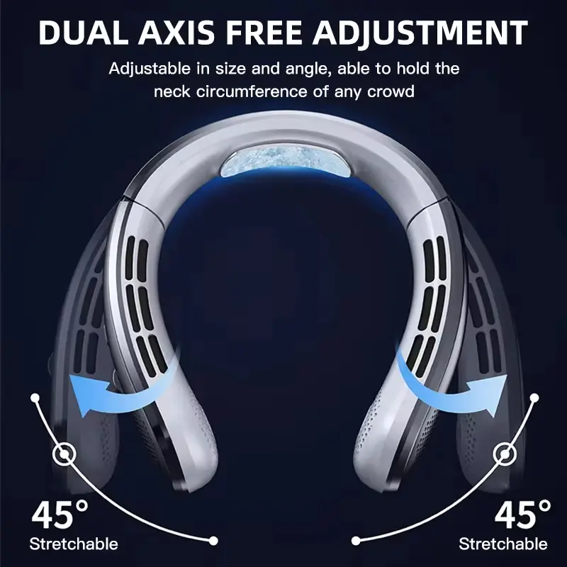 Xiaomi 8000mAh Hanging Neck Fan USB Portable Bladeless Mini Rechargeable Mute LED Digital Display Electric Fans Air Cooler Hot