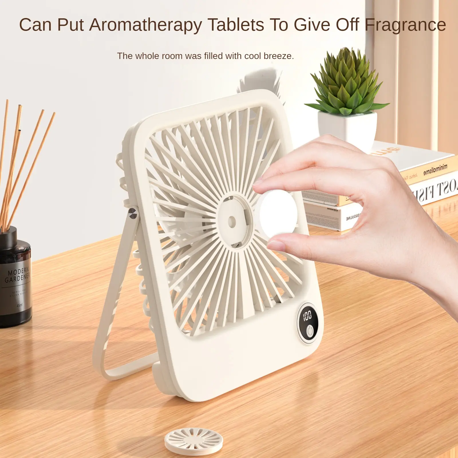 Desktop Small Fan Portable Outdoor Office USB Folding Fan Digital Display Ultra Slim Fan