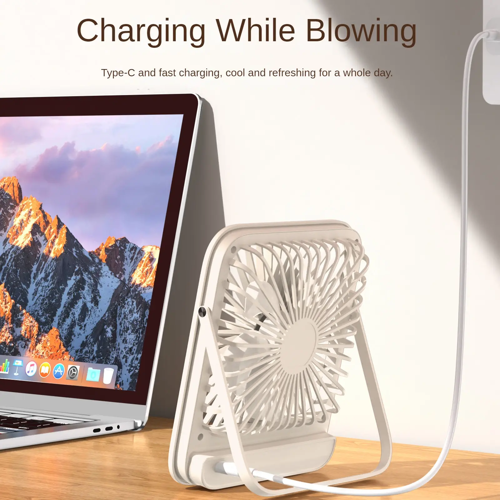 Desktop Small Fan Portable Outdoor Office USB Folding Fan Digital Display Ultra Slim Fan
