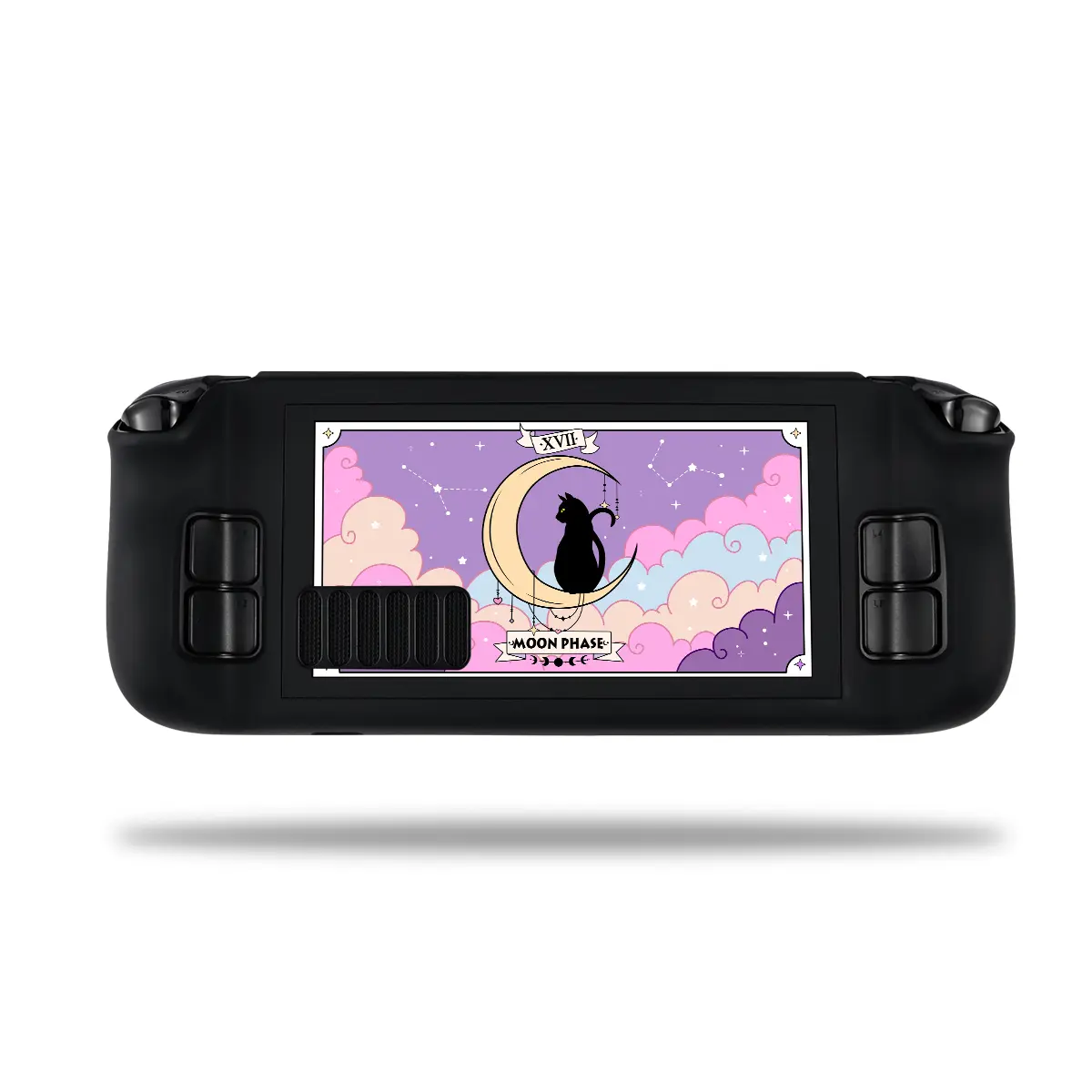 Steam Deck Case Game Console Pastel Pink Purple Sky Cover Hard PC Protective  Anti-Scratch Non-Slip Black Shell Case Accessories