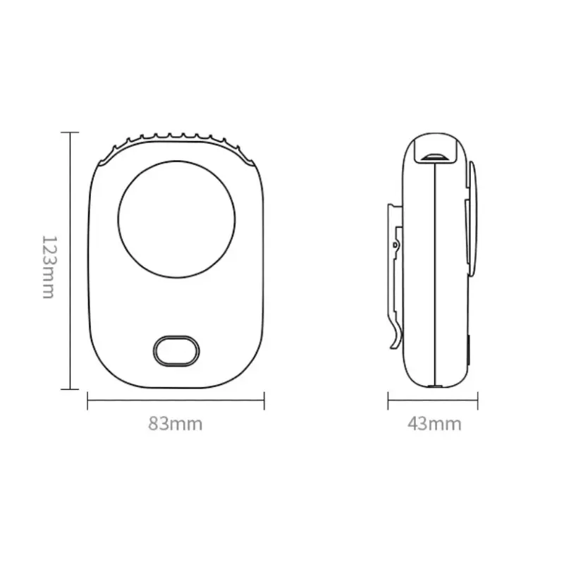Wearable Personal 3 Speed USB Portable Fan DeskStand Touch Control Battery Powered Leafless Design For Indoor/Outdoor