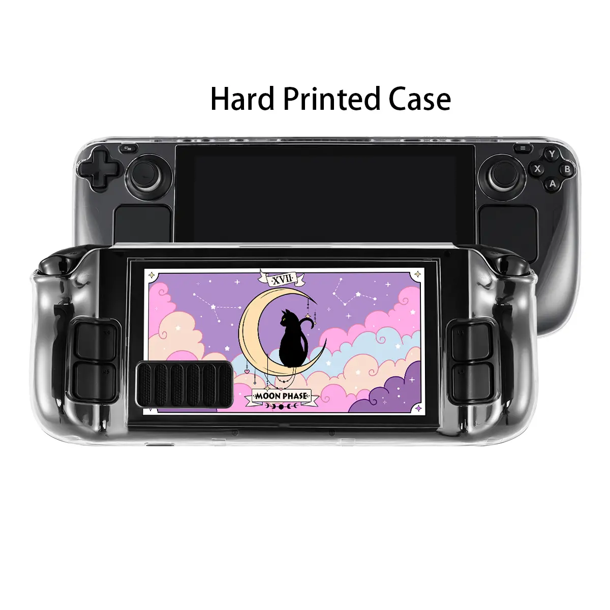 Steam Deck Case Game Console Pastel Pink Purple Sky Cover Hard PC Protective  Anti-Scratch Non-Slip Black Shell Case Accessories