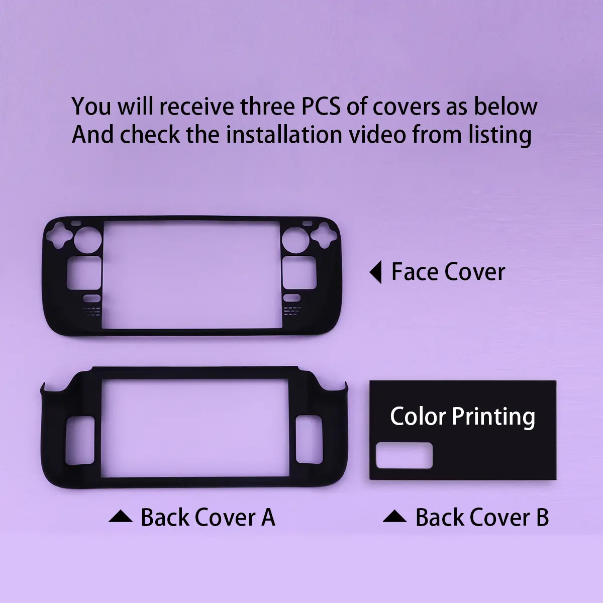 Steam Deck Case Game Console Pastel Pink Purple Sky Cover Hard PC Protective  Anti-Scratch Non-Slip Black Shell Case Accessories