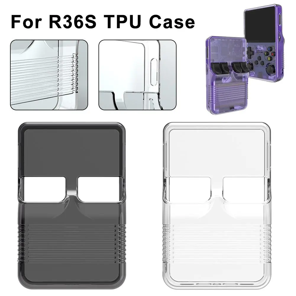 Transparent TPU Case For R36S Handheld Game Console Protective Cover Anti-Scratch Anti-fall Storage Box