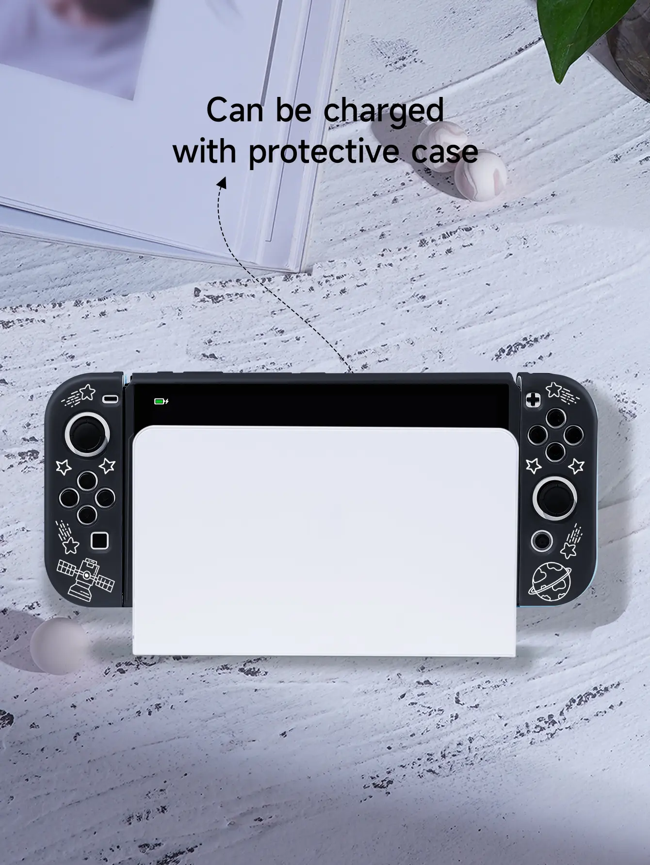 Astronaut Case for Nintendo Switch OLED, NS Game Accessories,Handheld Separable Shell for NS Joycon, Switch Cover