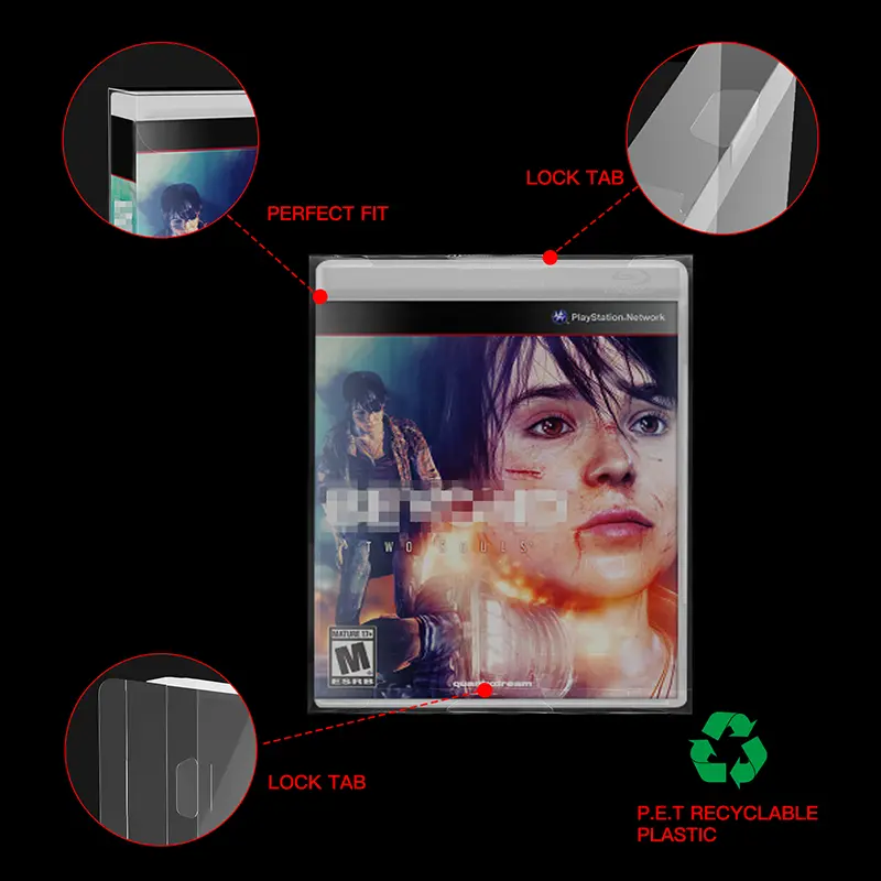 10pcs Box Protector Sleeve PS4 PS5 Blueray XBONE PS3 Game Clear Plastic Protection Box Display Case