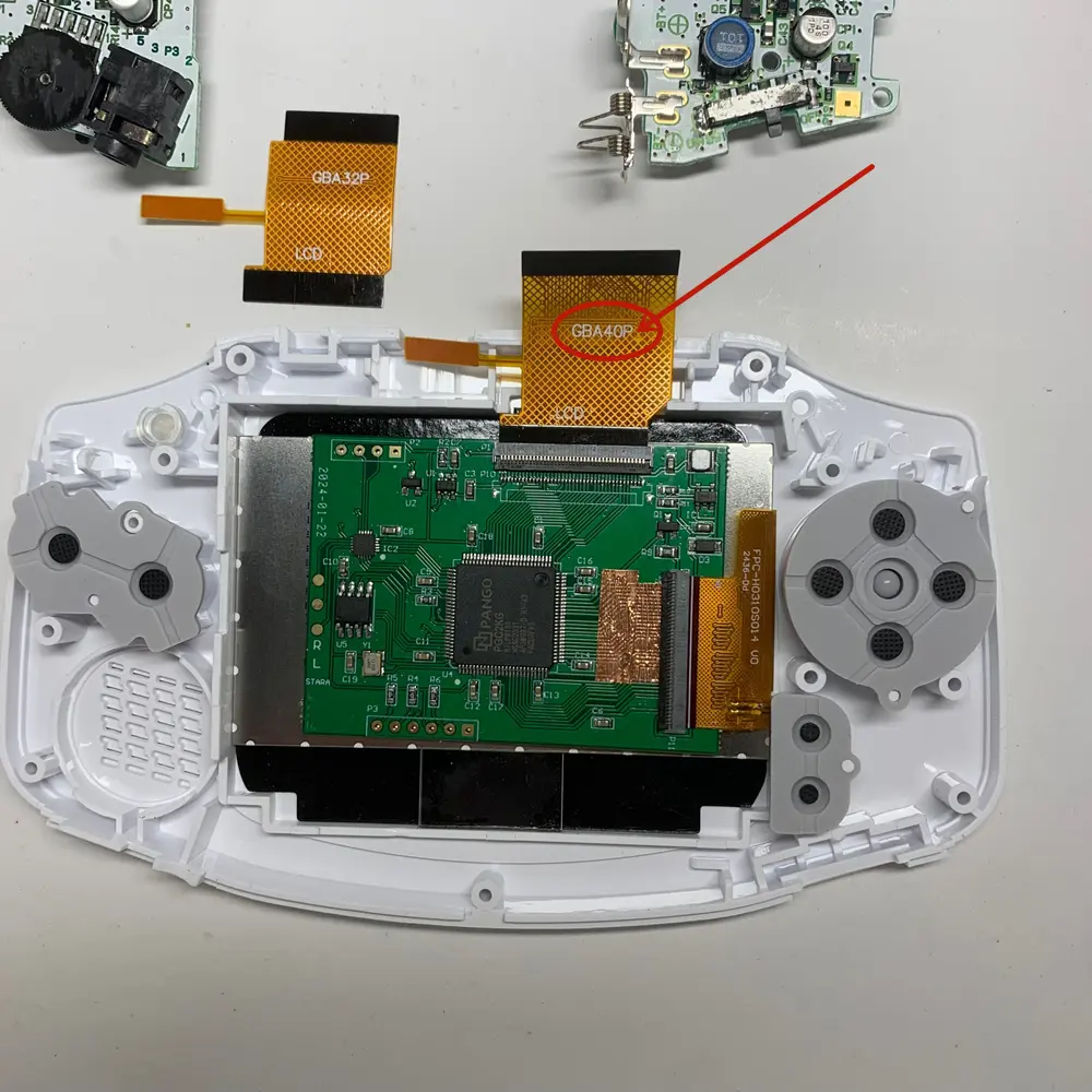 GBA IPS screen installation completed/LED perfectly centered for NINTENDO GAME BOY ADVANCE