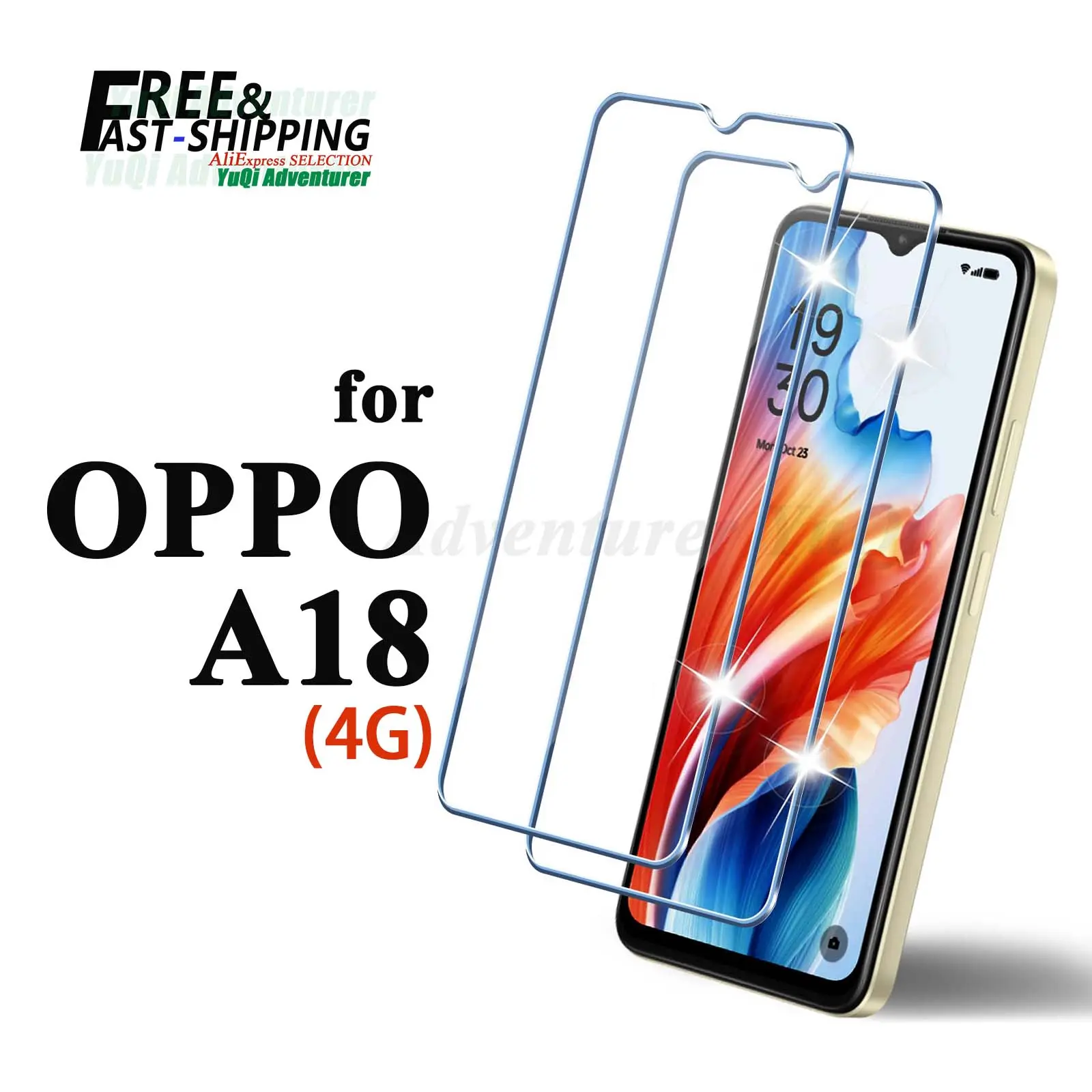 For OPPO A18 Screen Protector 4G Tempered Glass HD Crystal Clear 9H High Aluminum Transparent  Case Friendly