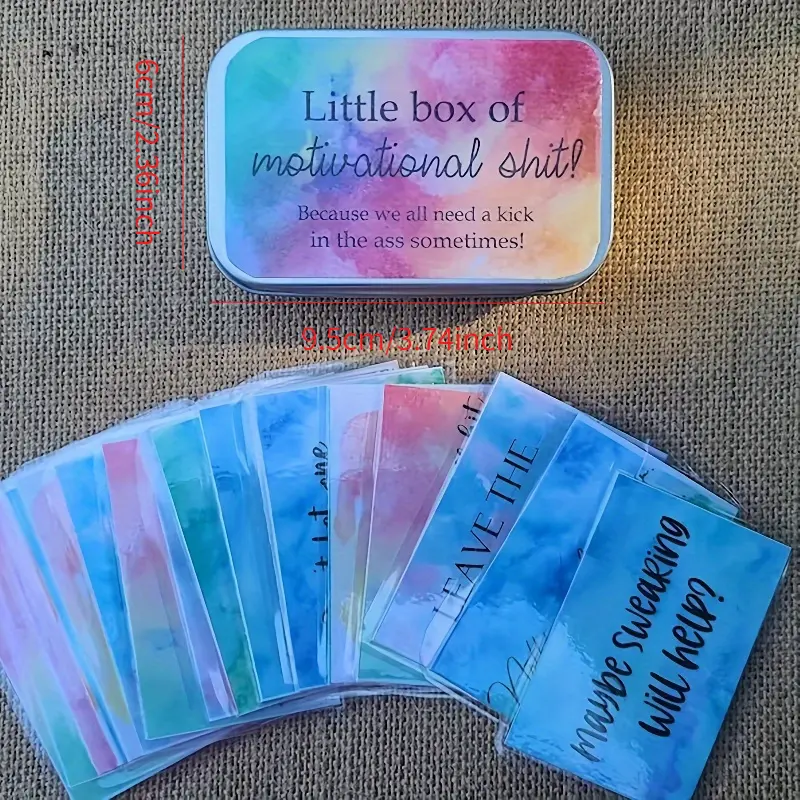 20Zhang/Box Inspirational Quotations Interesting Positive Encouragement Card，Small Business Supplies，Thank You，Birthday Gift，Unu