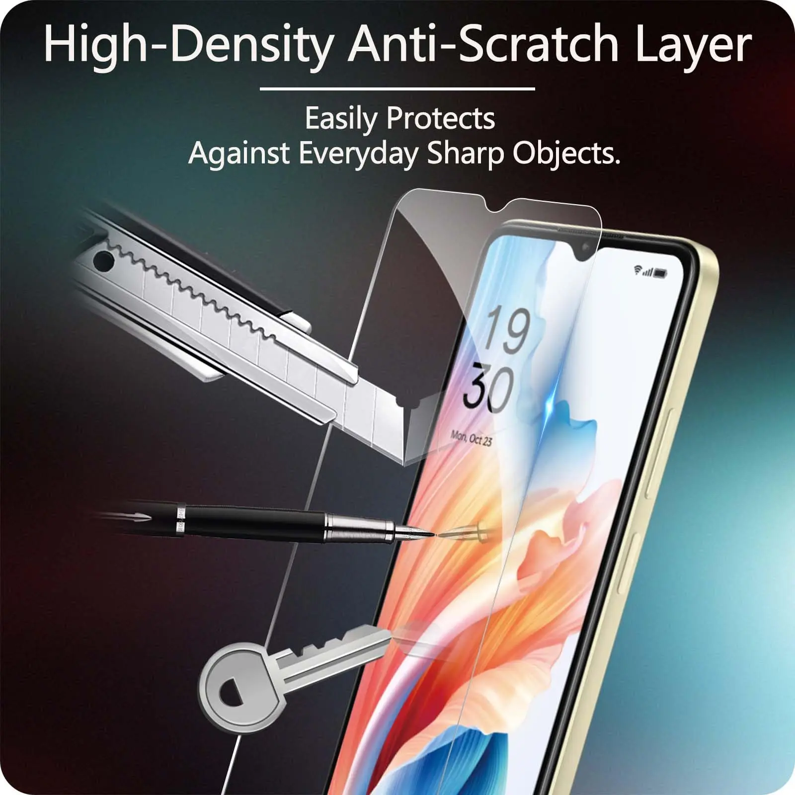 For OPPO A18 Screen Protector 4G Tempered Glass HD Crystal Clear 9H High Aluminum Transparent  Case Friendly