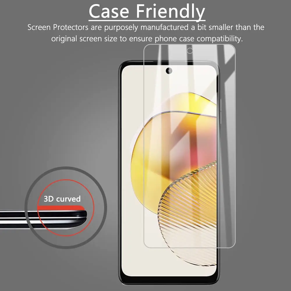 Screen Protector For Motorola Moto G73 5G Tempered Glass HD Crystal High Aluminum 9H  High Aluminum Case Friendly