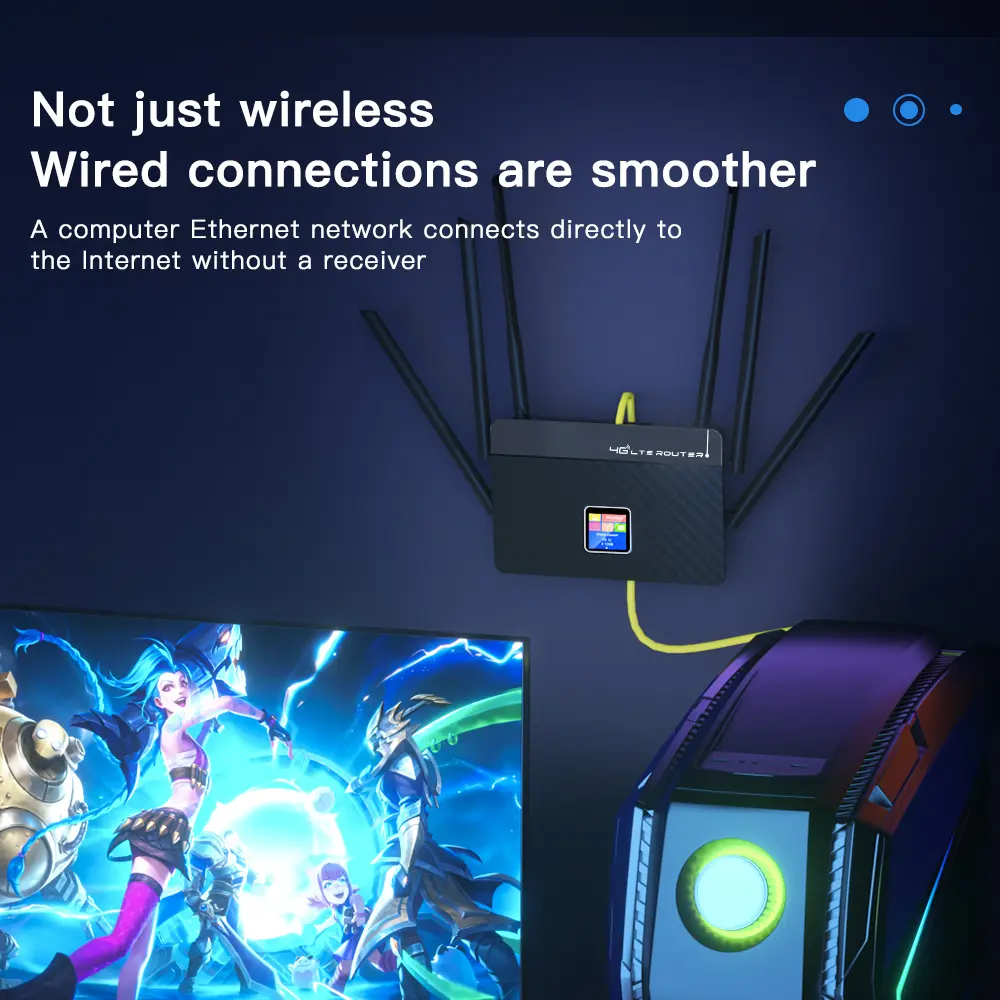 KuWFi 6-Antenna 4G LTE Router｜300Mbps High-Speed + WAN/LAN Ports｜CPE for Home/Office｜Stable Signal Rivals Huawei