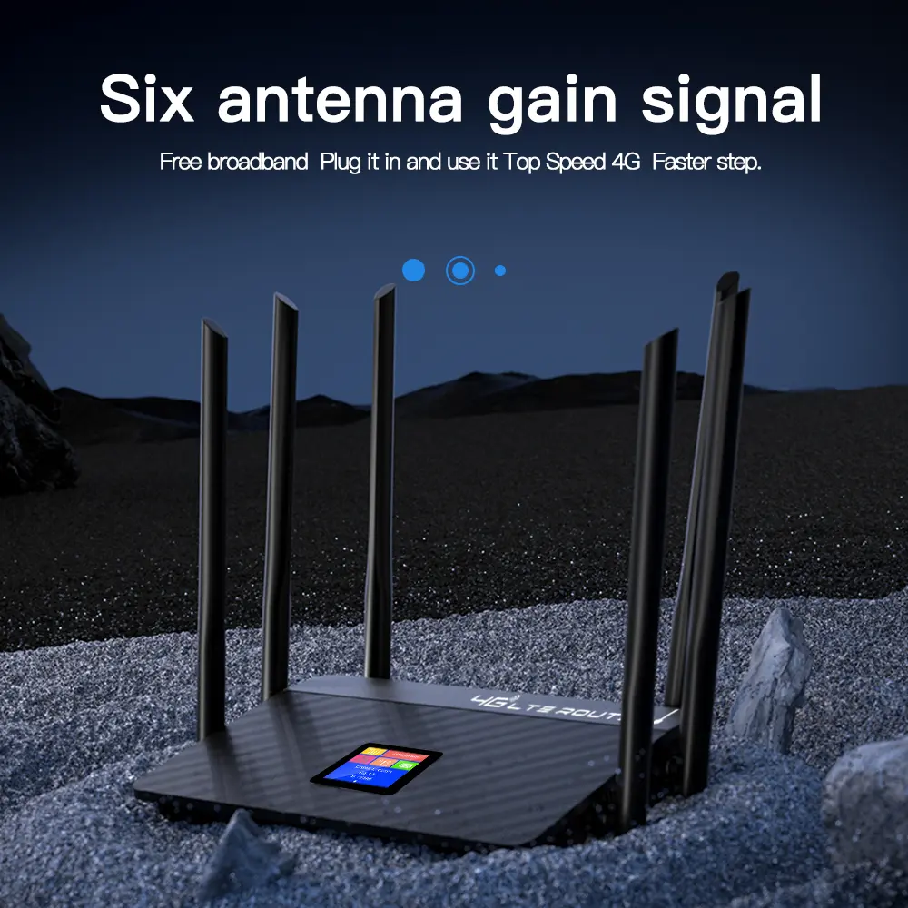 KuWFi 6-Antenna 4G LTE Router｜300Mbps High-Speed + WAN/LAN Ports｜CPE for Home/Office｜Stable Signal Rivals Huawei