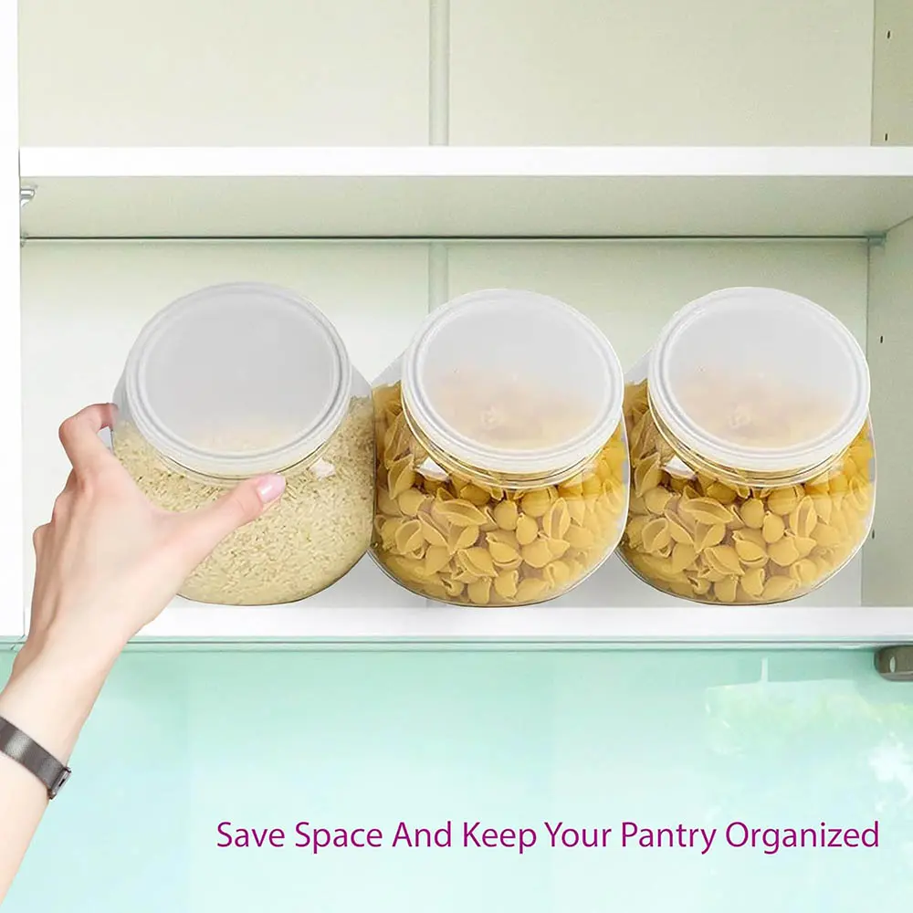 48oz Round Plastic Candy Jars with Lids for Candy Buffet,Kitchen & Office Desk,Plastic Jars with Lids for Candy,Cookies & Snacks