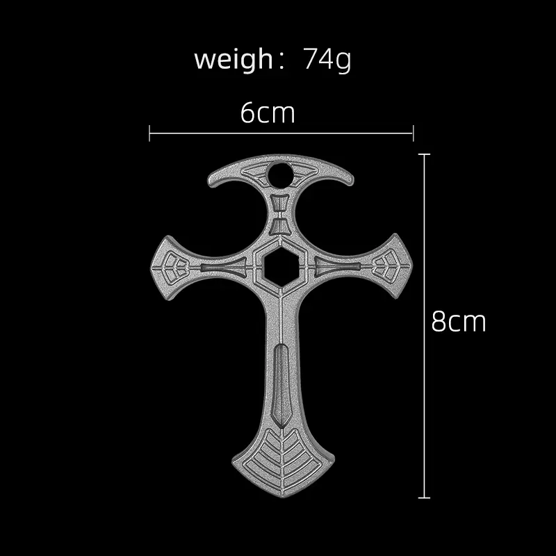Tactical defense cross pendant, self-defense cool equipment, outdoor camping self-defense tool, exquisite small gift