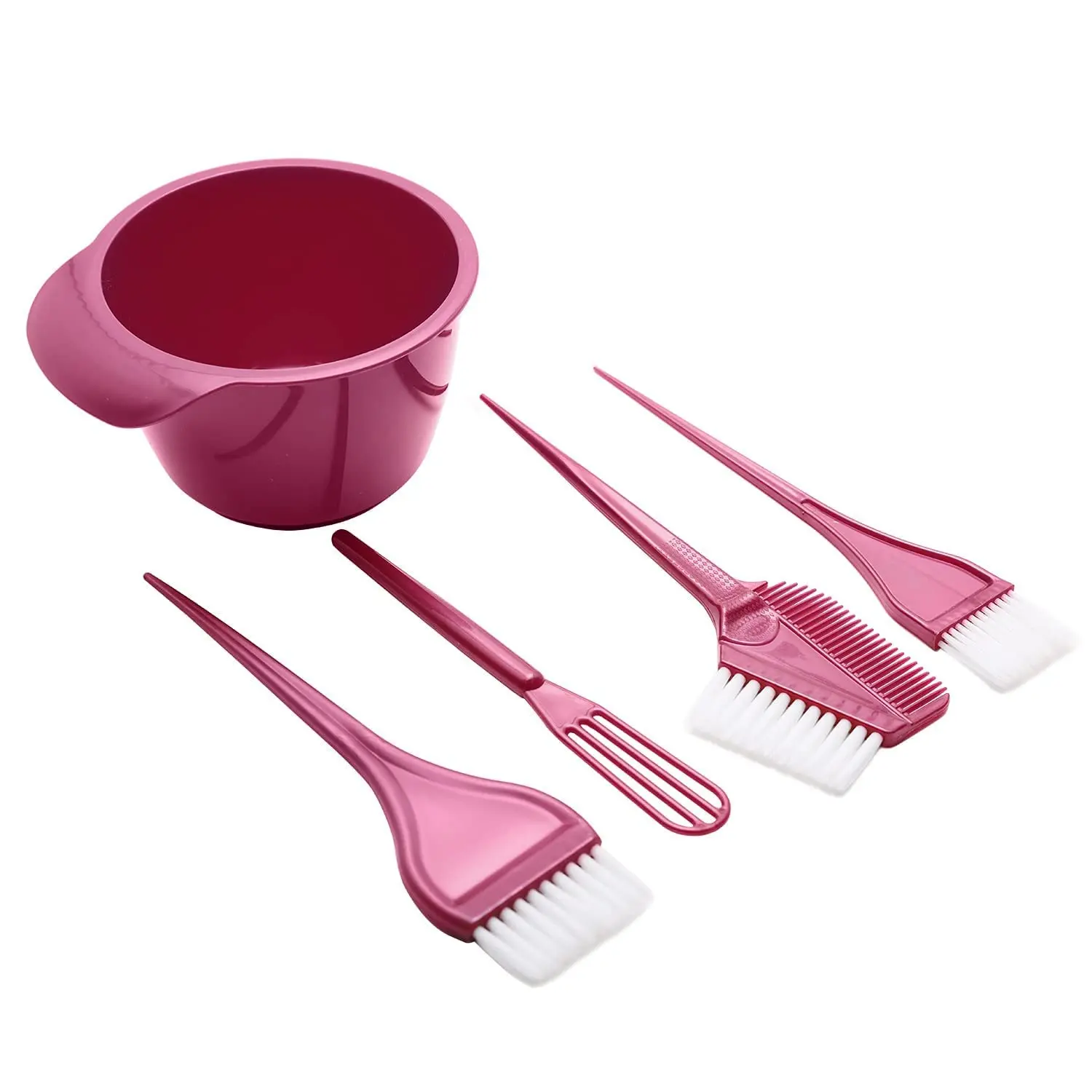 Premium Salon Hair Dye Kit 5PCS Hair Coloring Brush and Bowl Set DIY Hair Dyeing Bleach Barber Hair Color Applicator Tools