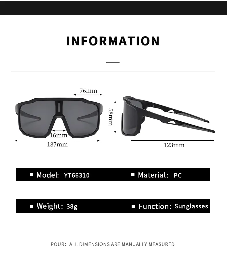 Men's And Women's Outdoor Sports Cycling Sunglasses, Large Frame Bicycle Sunglasses, New Uv Resistant Glasses 66310