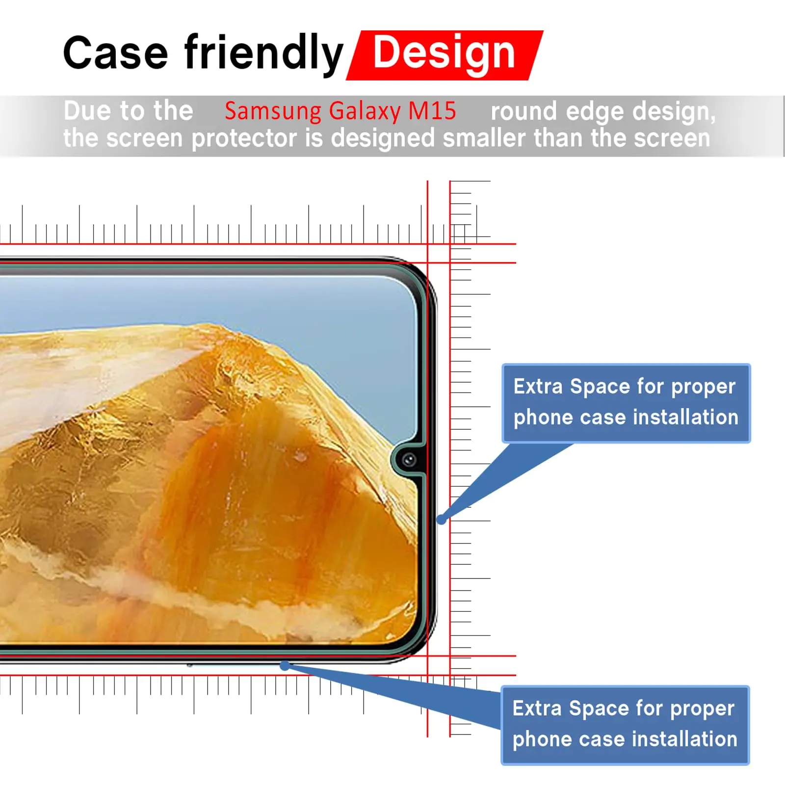 Screen Protector For Samsung Galaxy M15 Tempered Glass HD Crystal High Aluminum 9H  Case Friendly