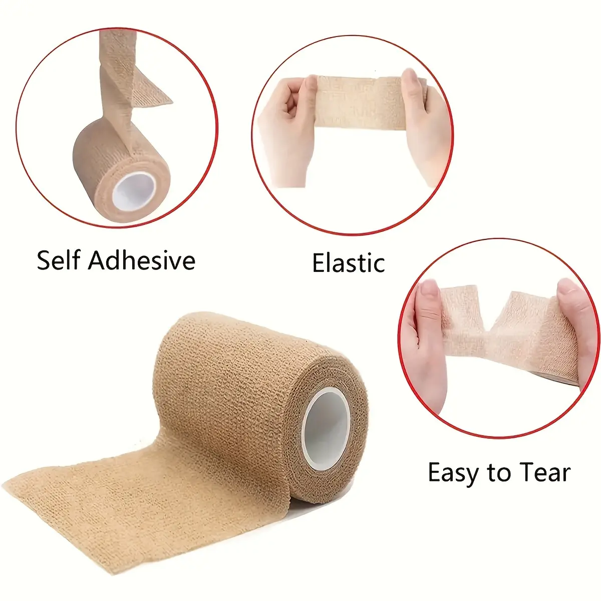 10 Rolls Athletic Wrap Tape Self Adhesive Elastic Bandage Elastoplast Sports Protector Knee Finger Shoulder Tattoo Accessories
