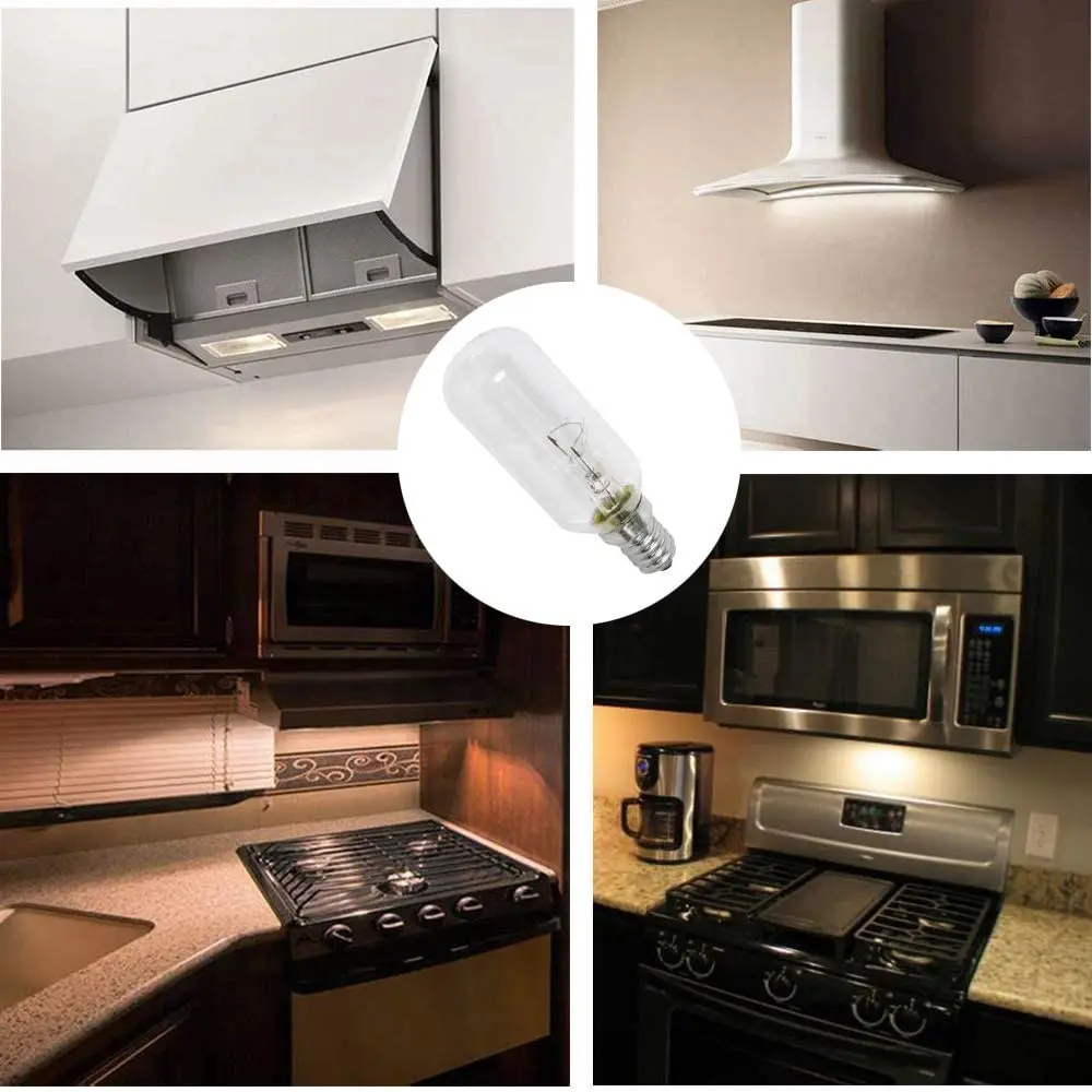 6Pack 40W T25 Cooker Hood Light Bulb E14 SES Screw Replace Appliance Tubular 2700K For Extractor Fan, Fridge, Salt Lamp, Oven