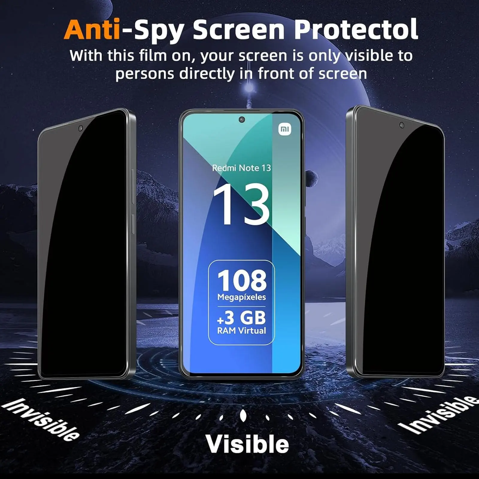 1-4 Screen Protector For Redmi Note 13 Pro 4G 5G Xiaomi Tempered Glass HD Crystal Anti Spy PEEP Prvacy 9H Scratch High Aluminum