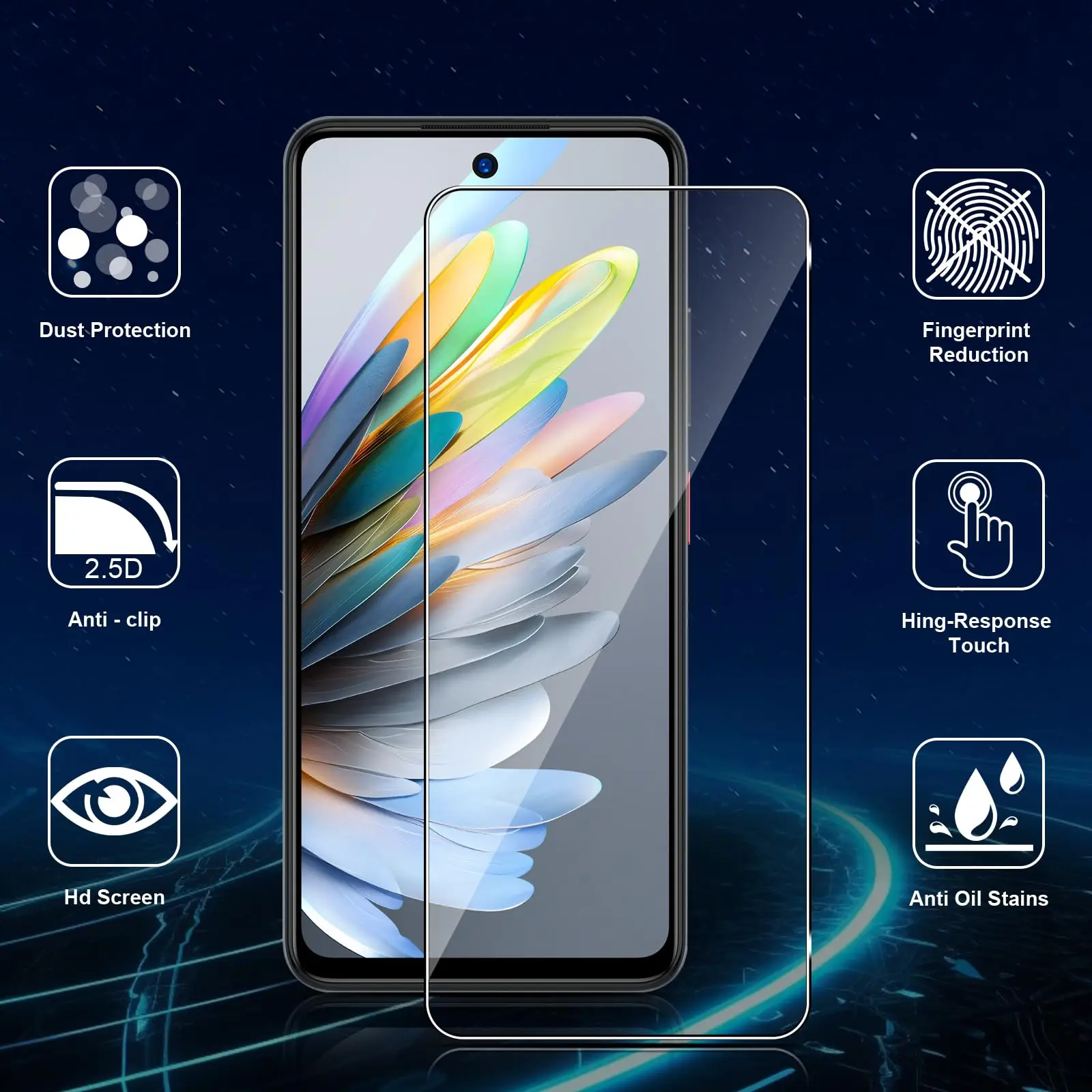 Screen Protector For ZTE Blade A75 4G 5G 6.6 inch Tempered Glass HD Crystal  mica 9H Anti Scratch Case Friendly