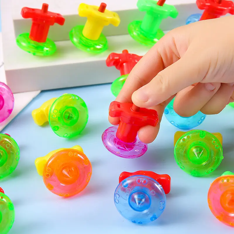 10pcs Mini Gyroscope Spinning Toys Color Torsion Speed Finger Spinning Tops For Kids Birthday Party Gifts Pinata Filler Rewards