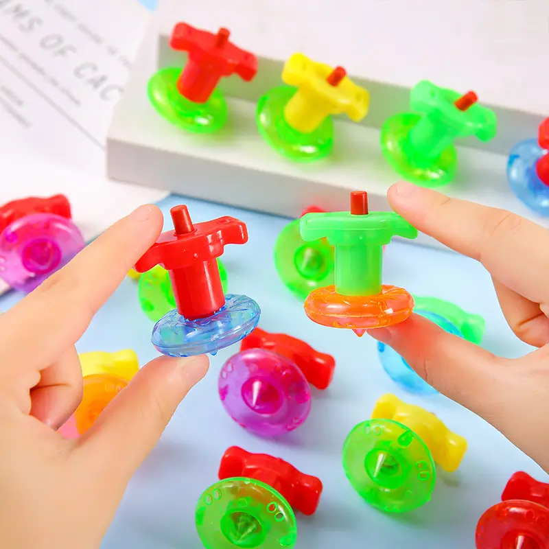 10pcs Mini Gyroscope Spinning Toys Color Torsion Speed Finger Spinning Tops For Kids Birthday Party Gifts Pinata Filler Rewards