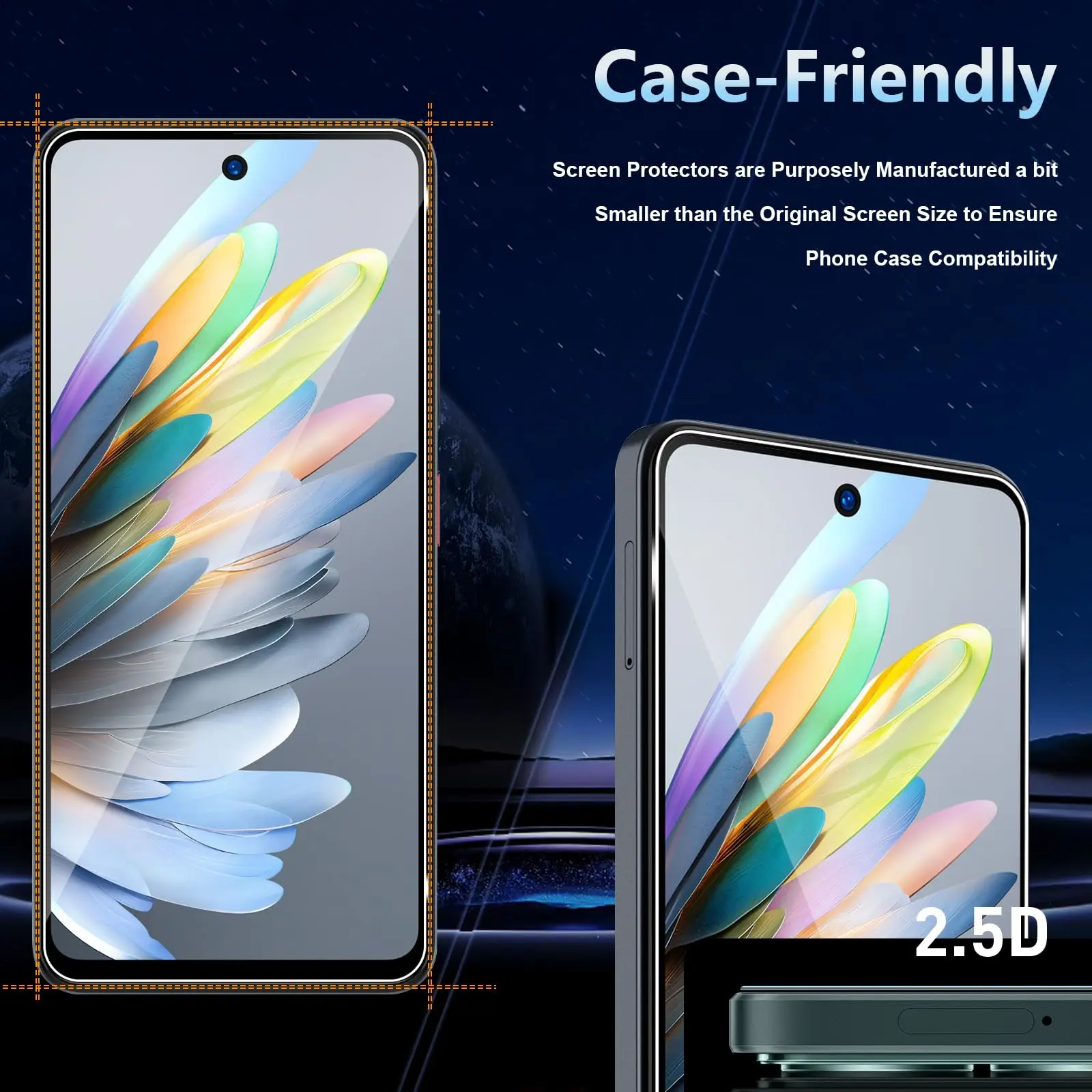 Screen Protector For ZTE Blade A75 4G 5G 6.6 inch Tempered Glass HD Crystal  mica 9H Anti Scratch Case Friendly