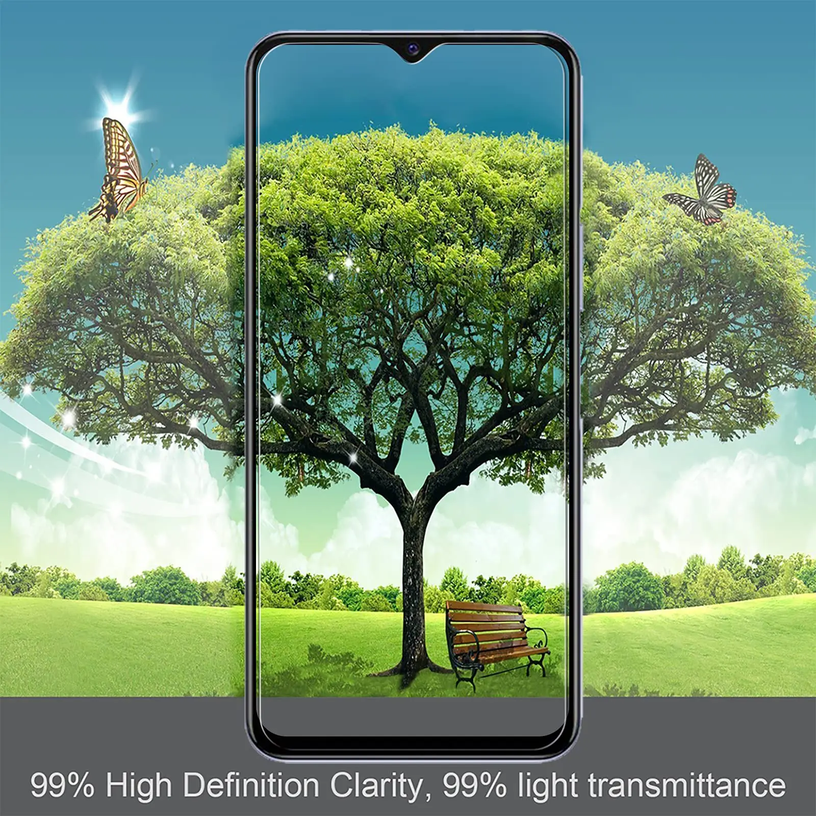 Screen Protector For VIVO Y72 5G, Tempered Glass HD 9H Transparent Clear Anti Scratch Case Friendly High Aluminum
