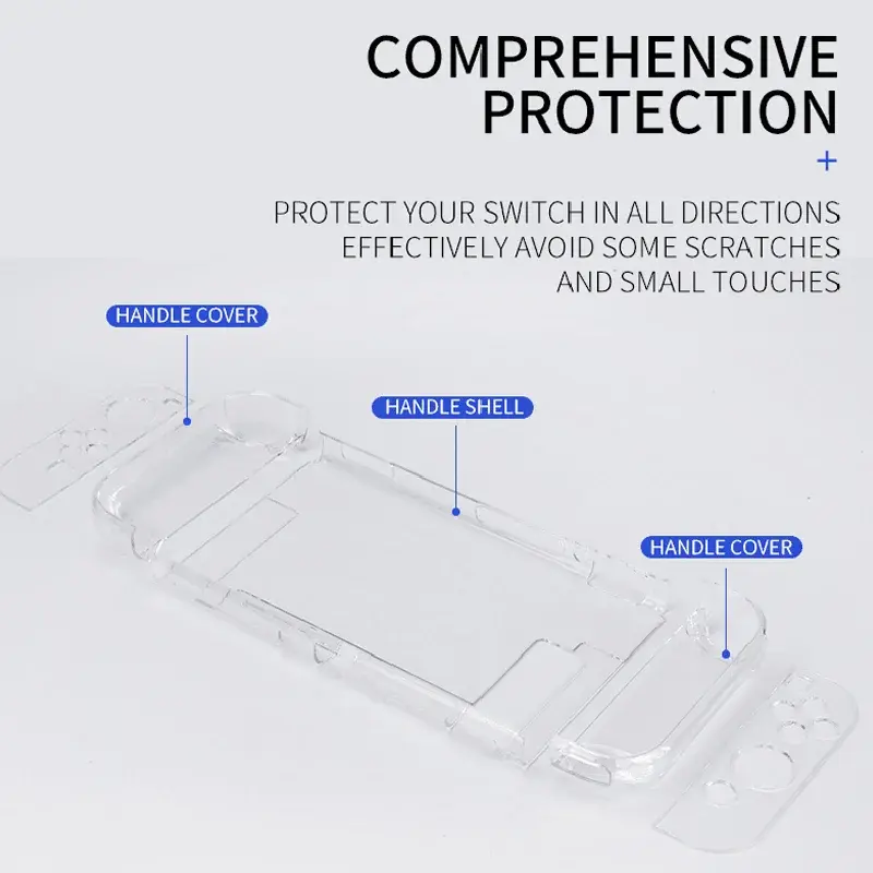 Transparent Protective Case Compatible-Switch Hard Shell Protector Cover Skin For Switch Accessories