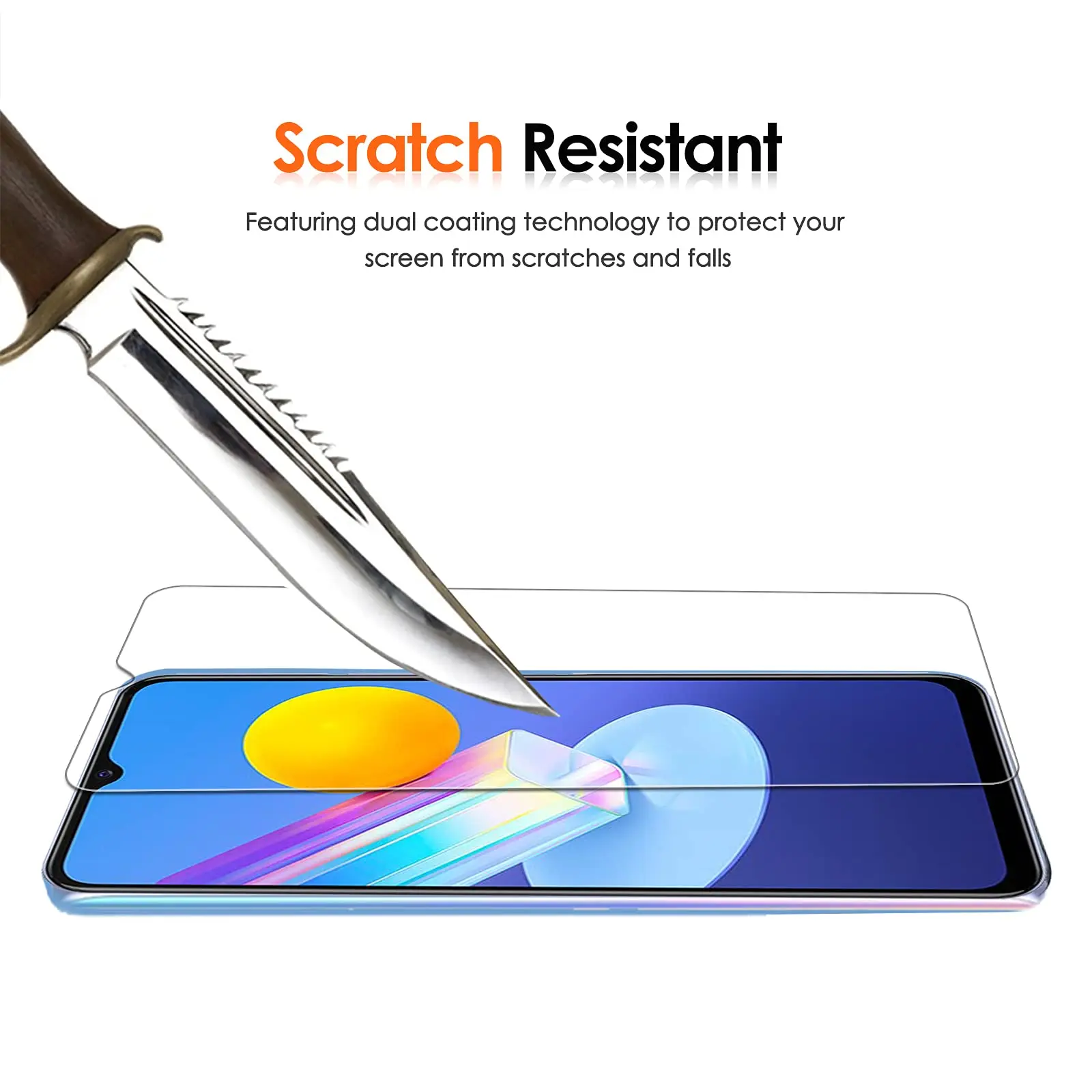 Screen Protector For VIVO Y72 5G, Tempered Glass HD 9H Transparent Clear Anti Scratch Case Friendly High Aluminum