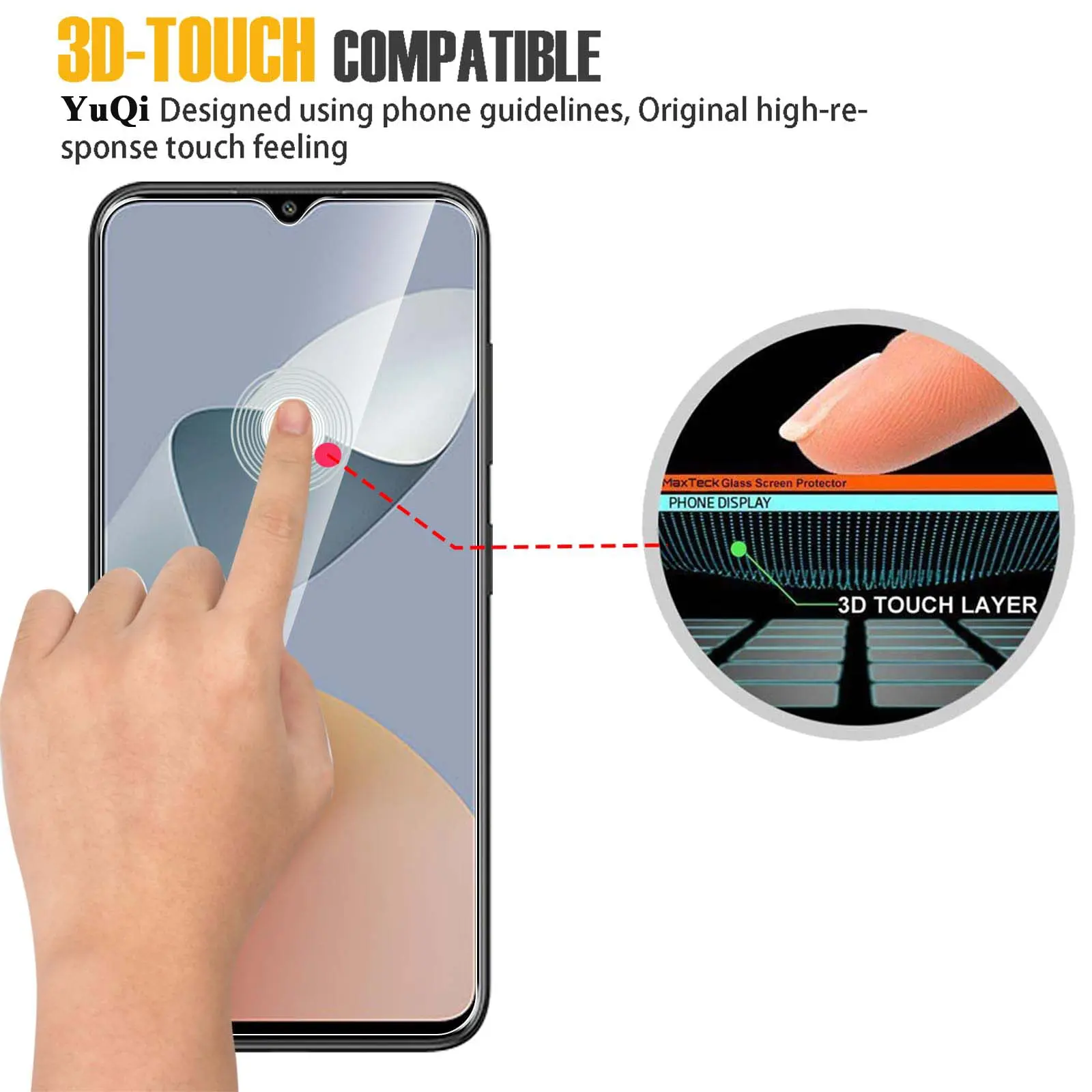Screen Protector For ZTE Blade A54, Tempered Glass HD Crystal 9H High Aluminum Anti Scratch Case Friendly