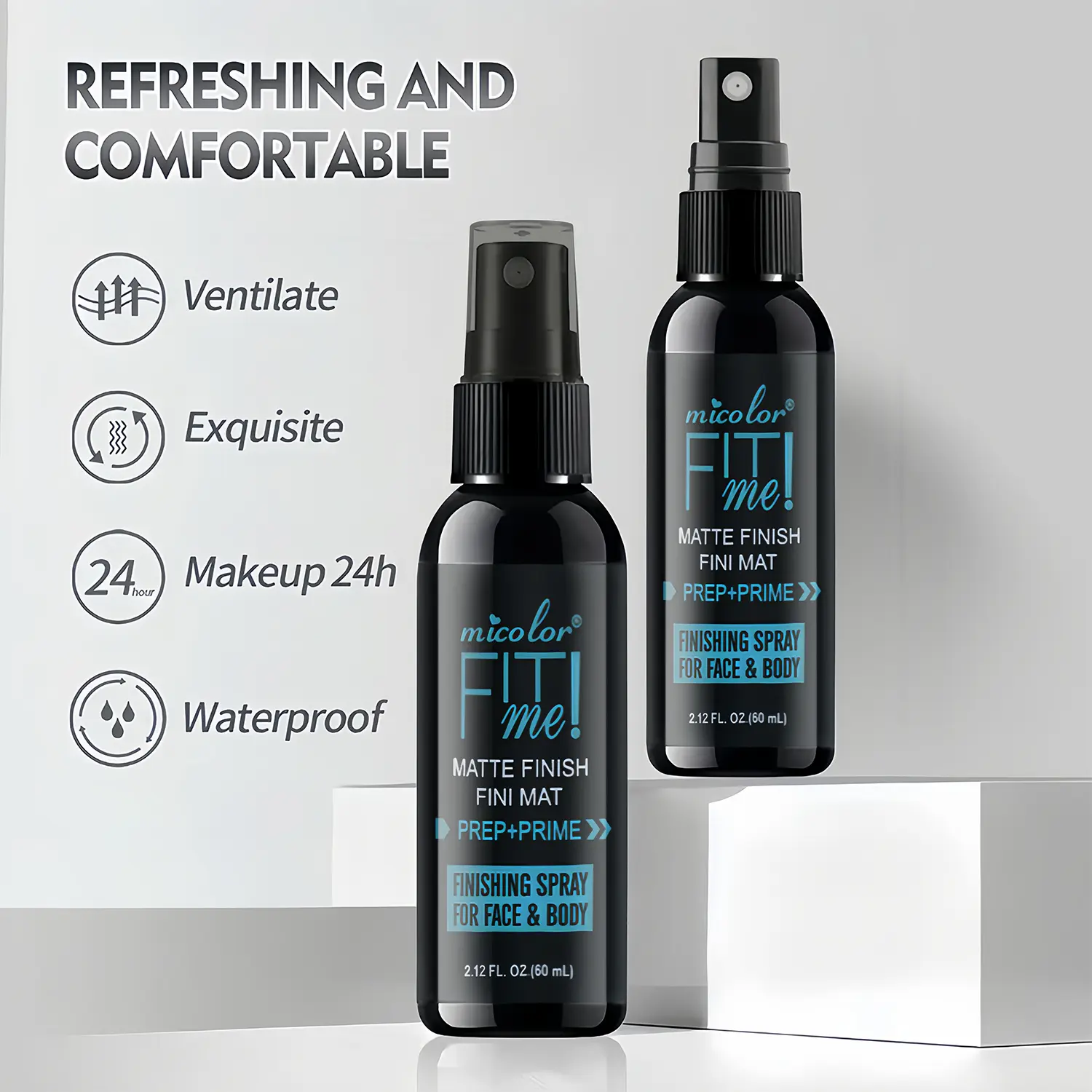 Mattifying Waterproof Setting Spray Glossy Matte Base Makeup Control Oil Non-Sticky Waterproof Make-up Fixer Spray for All Skin