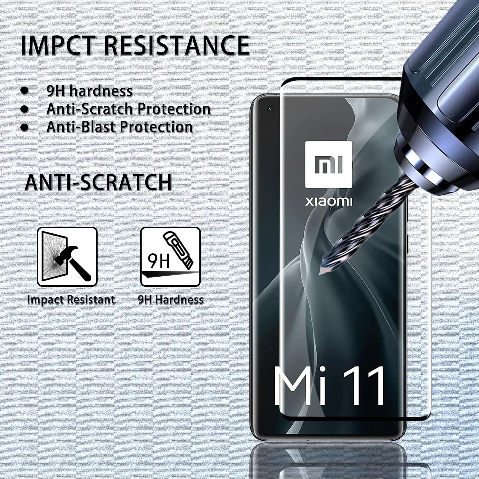 3D Screen Protector For Xiaomi Mi 11 Curve Tempered Glass HD Side Full Glue Transparent 9H High Aluminum