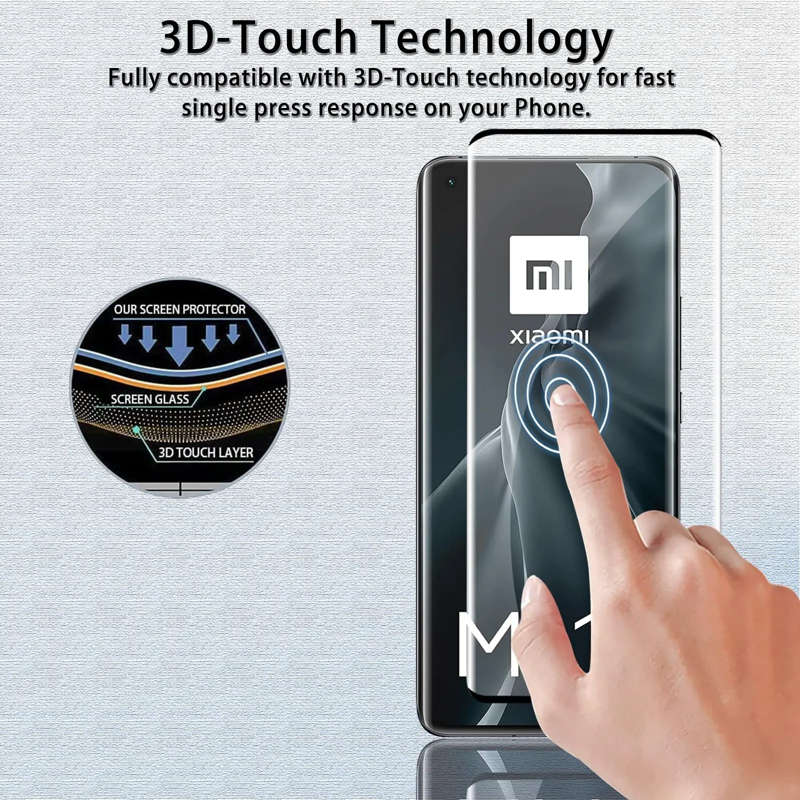 3D Screen Protector For Xiaomi Mi 11 Curve Tempered Glass HD Side Full Glue Transparent 9H High Aluminum