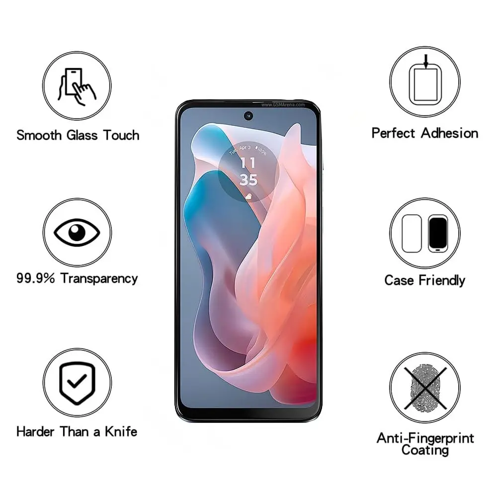 Screen Protector For Motorola Moto G Play 2024 6.5 inch Tempered Glass HD Crystal Mica 9H Anti Scratch Case Friendly Clear
