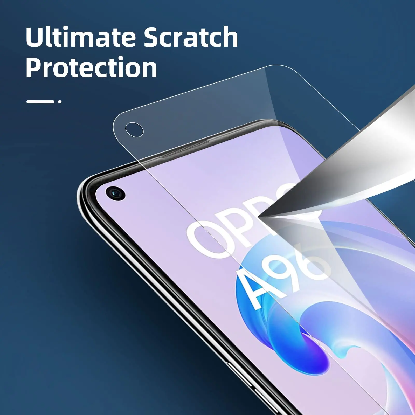 Screen Protector For OPPO A96, Tempered Glass  HD 9H High Aluminum Crystal Transparent Clear Anti Scratch Case Friendly