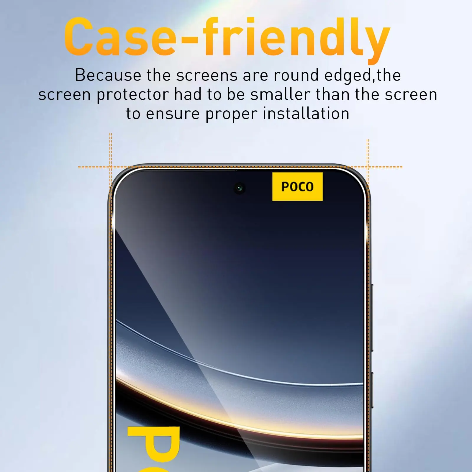 Screen Protector For POCO F7 6.83 inch Tempered Glass NOT Full Cover HD Crystal 9H Anti Scratch Case Friendly