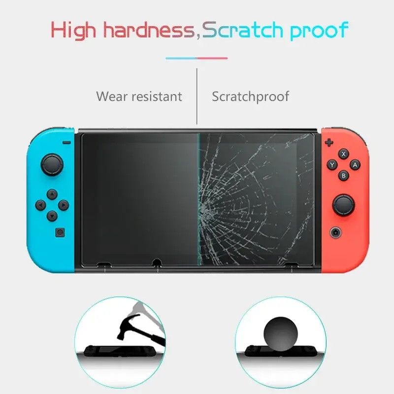 HD Tempered Glass for Nintendo Switch Screen Protector Compatible Nintendo Switch Clear Transparent 9H Protective Film