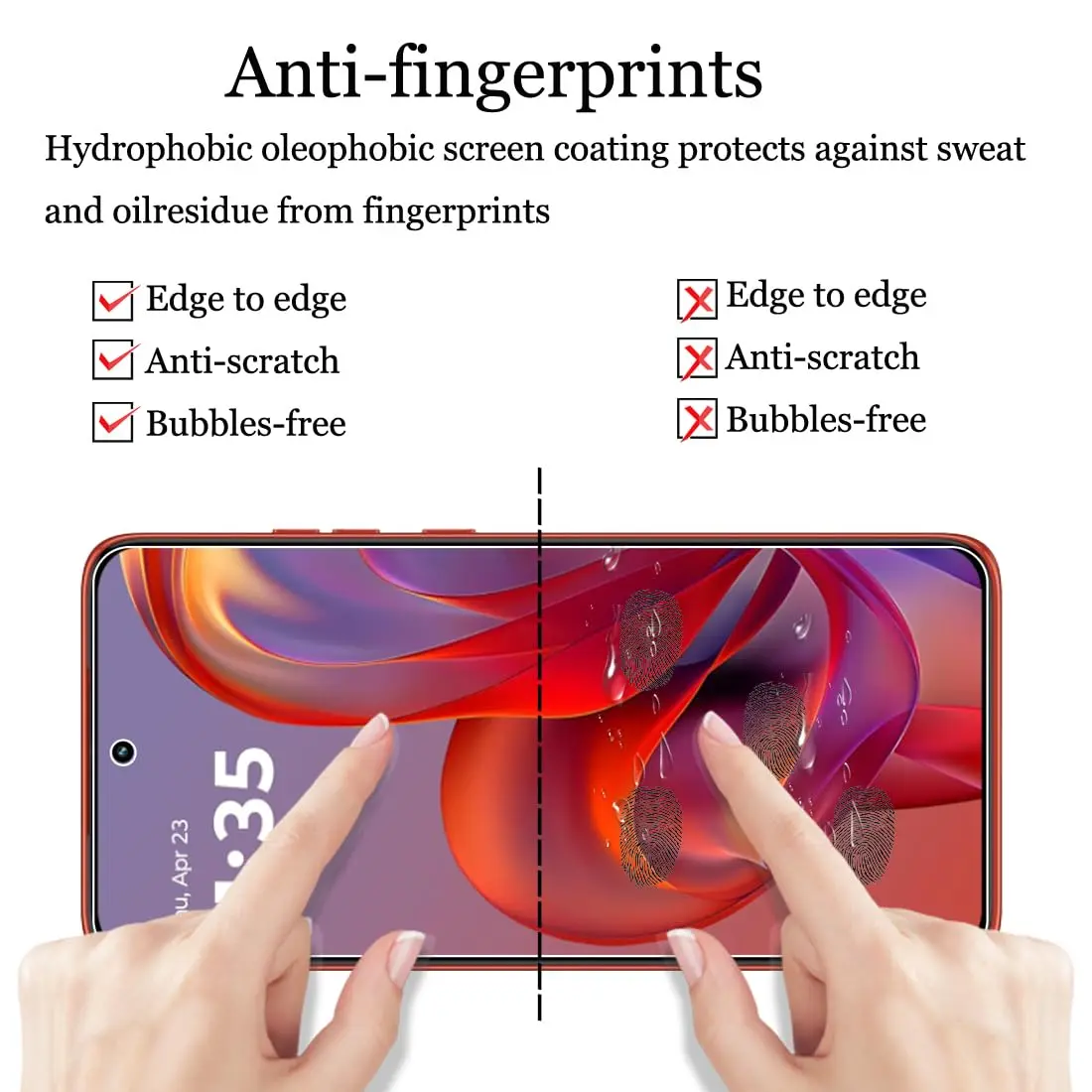 Screen Protector for Motorola Edge 50 Neo Tempered Glass Crystal HD 9H Transparent Anti Scratch Case Friendly High Aluminum