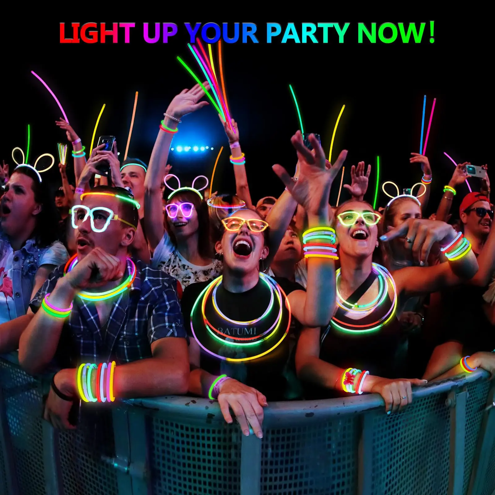 100-1200PCS Glow Sticks Fluorescent Sticks Glow in the Dark Sticks Light up Bracelets and Necklaces for Neon Party Favors