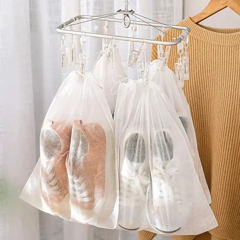 10pcs Shoes Storage Bag Organizer Non-woven Travel Portable Bag Waterproof Pocket Classified Hanging Bags