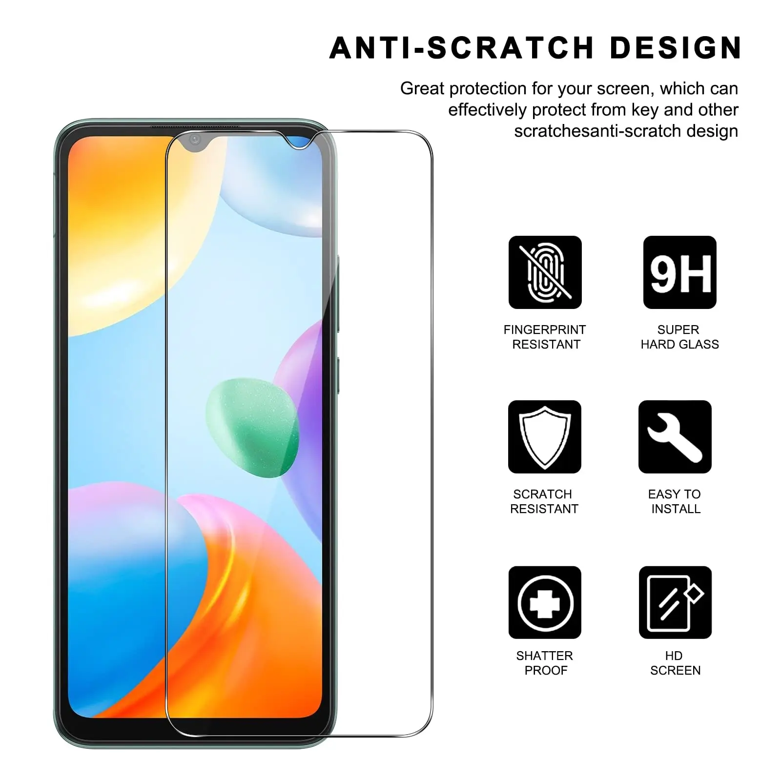 Screen Protector For POCO C40 Xiaomi Tempered Glass High Aluminum 9H HD Clear Transparent Case Friendly