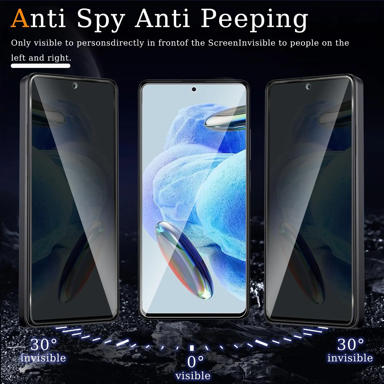 Anti Spy Screen Protector For Redmi Note 12 4g 5g Tempered Glass 9H Privacy Peep Scratch High Aluminum Case Friendly
